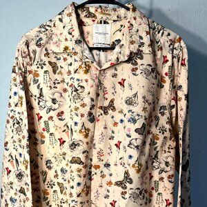 Denim & Flower Ricky Singh 100% Cotton Floral Long-Sleeve Button-Up SZ XL